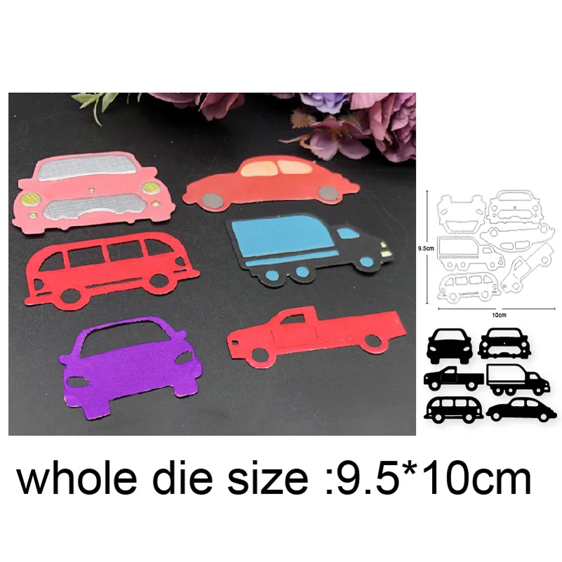 

6pcs Car Bus Metal Cutting Dies stamp and dies Stencils for DIY Scrapbooking dies Photo Card Making Embossing Die Cut Craft dies