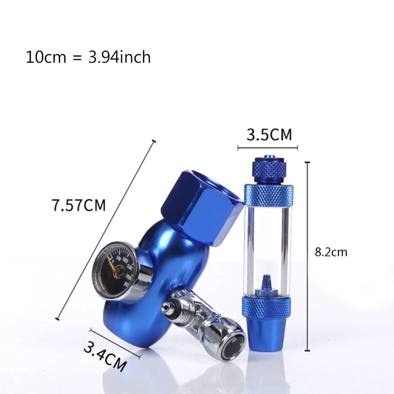 

Aquarium CO2 Regulator Check Valves Bubble Counter CO2 Gauge Display Plant Tank 50JD