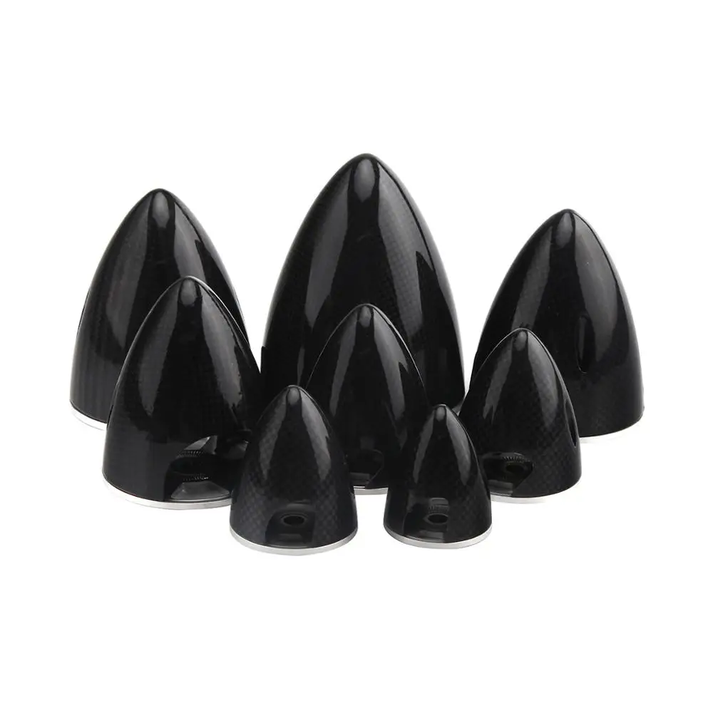 Spinner de fibra de carbono, cono de 2 cuchillas para h&eacute;lice de avi&oacute;n el&eacute;ctrico RC, tama&ntilde;o m&uacute;ltiple de 1,75 "/2"/2,25 "/2,5"/3 "/3,5"/4 ", 1 unidad-1
