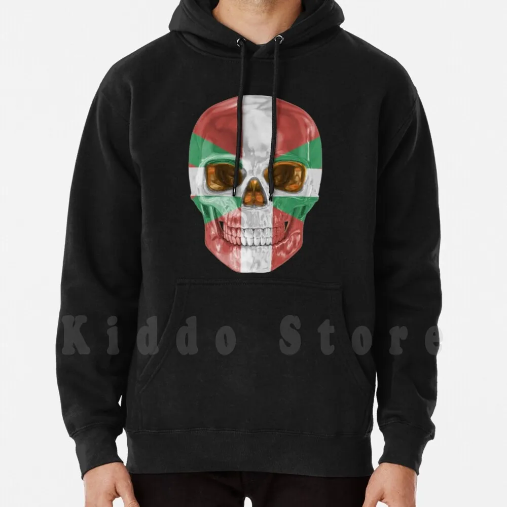 

Skull Bilbao Basque Country Flag Dna Ikurrin  A-Basque Flag Hoodies Long Sleeve National Pride Halloween