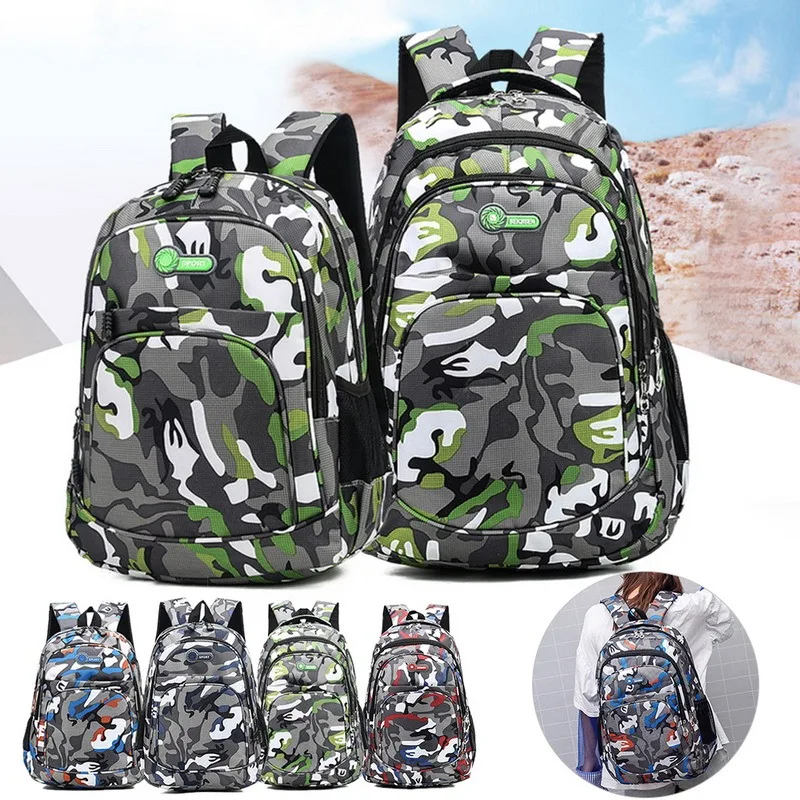 

Camouflage Backpack Printing Waterproof Nylon Large-capacity School Bags For Boys Kids Book Bag Laptop Backpacks Children Bag