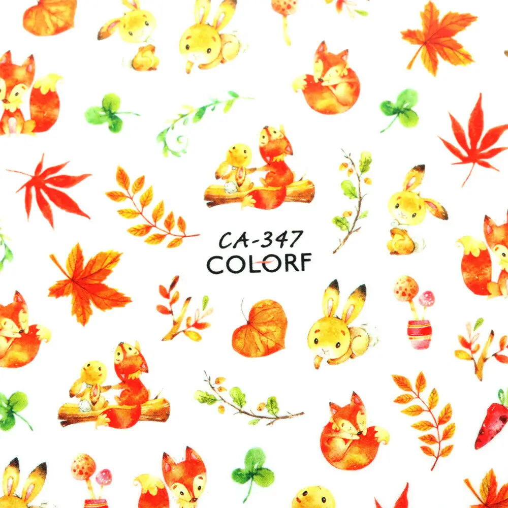 1 лист 3d наклеек на ногти кленовые листья осенняя Тема Слайдеры для декора ногтей