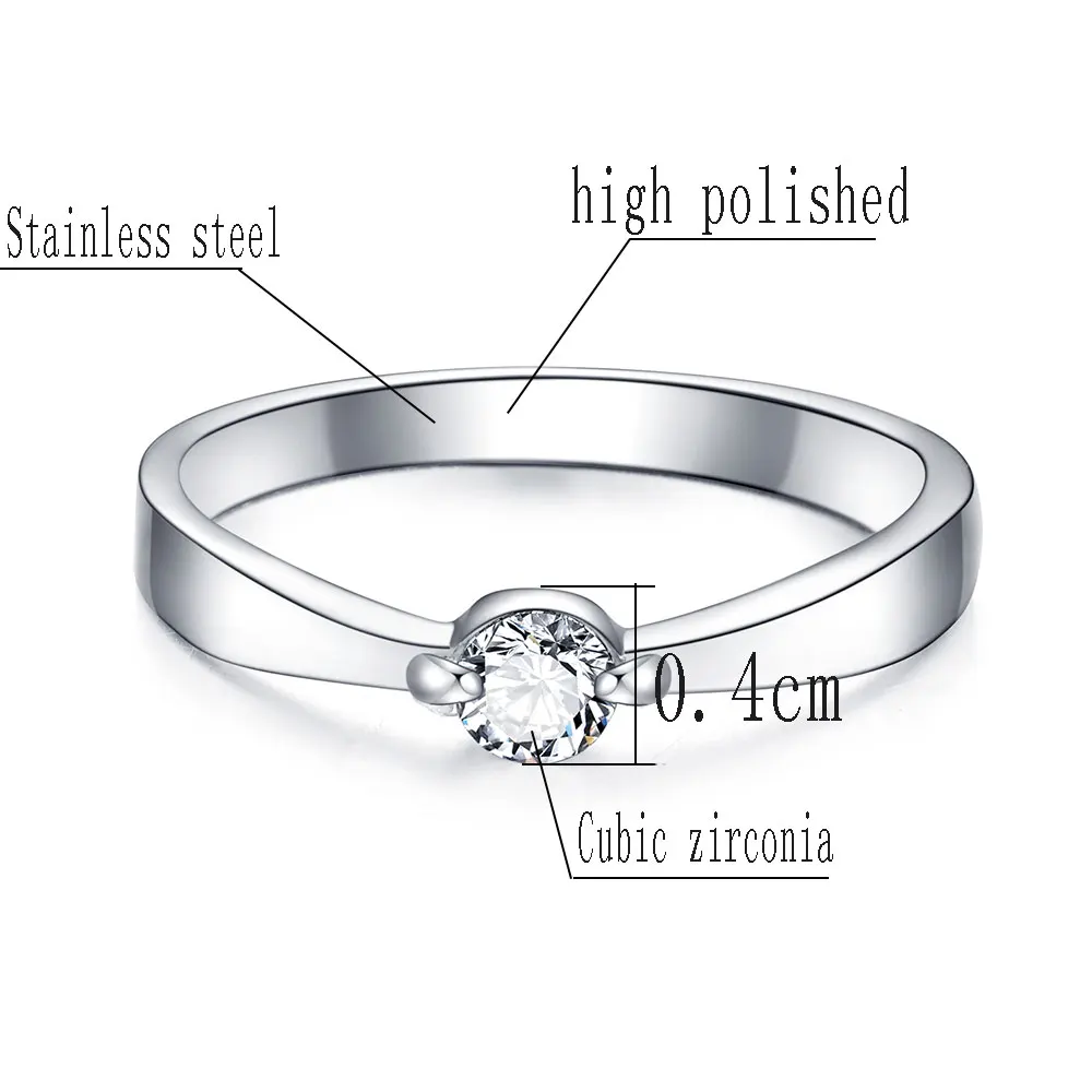 Женские обручальные кольца WAWFROK серебристые из нержавеющей стали 316l с кубическим