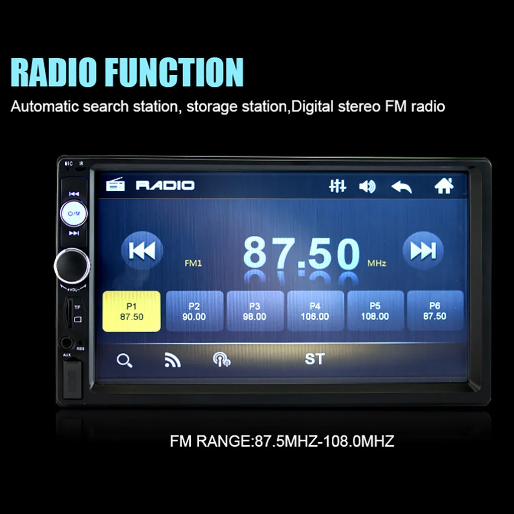 7-дюймовый двойной 2 Din 7 дюймов HD сенсорный экран в тире GPS стерео радио Bluetooth MP5/MP3