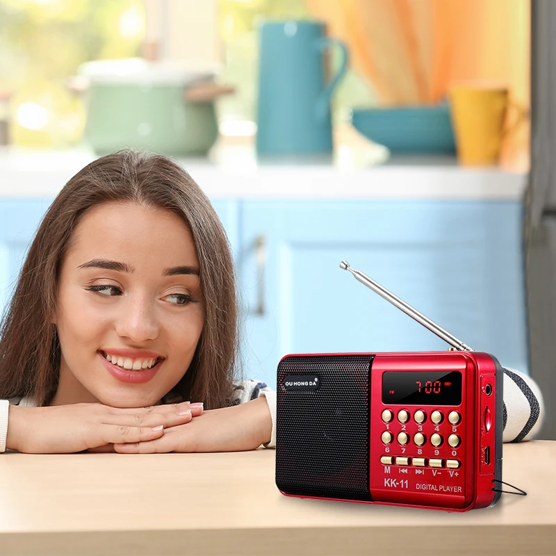 VicTsing K11 портативное мини радио USB TF MP3 плеер 3W fm перезаряжаемый динамик со звуком