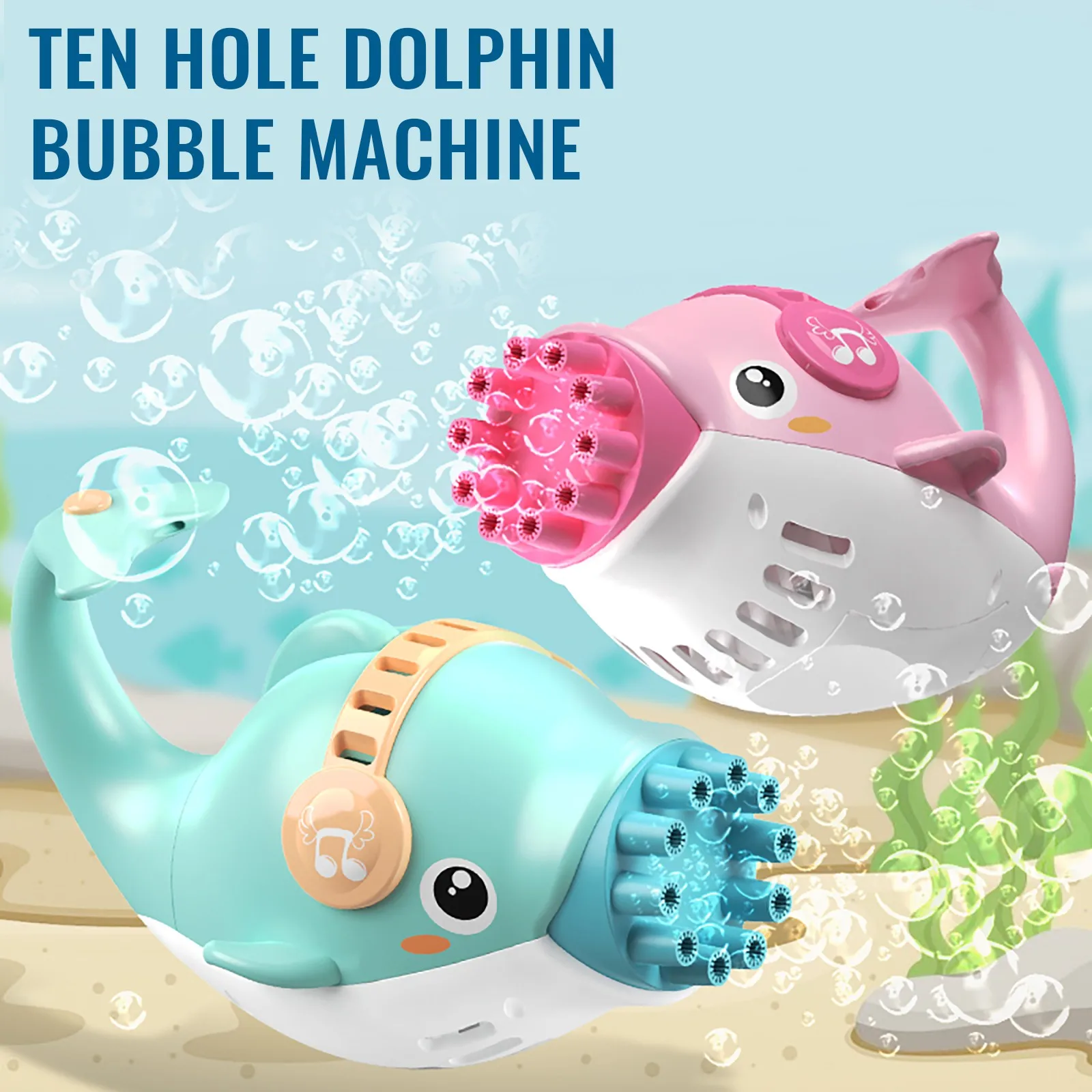 

Automatic Dolphin Bubble Machine Electric Bubble Toy Blower Bubbles Maker Toy For Kids Toddlers 10 Holes