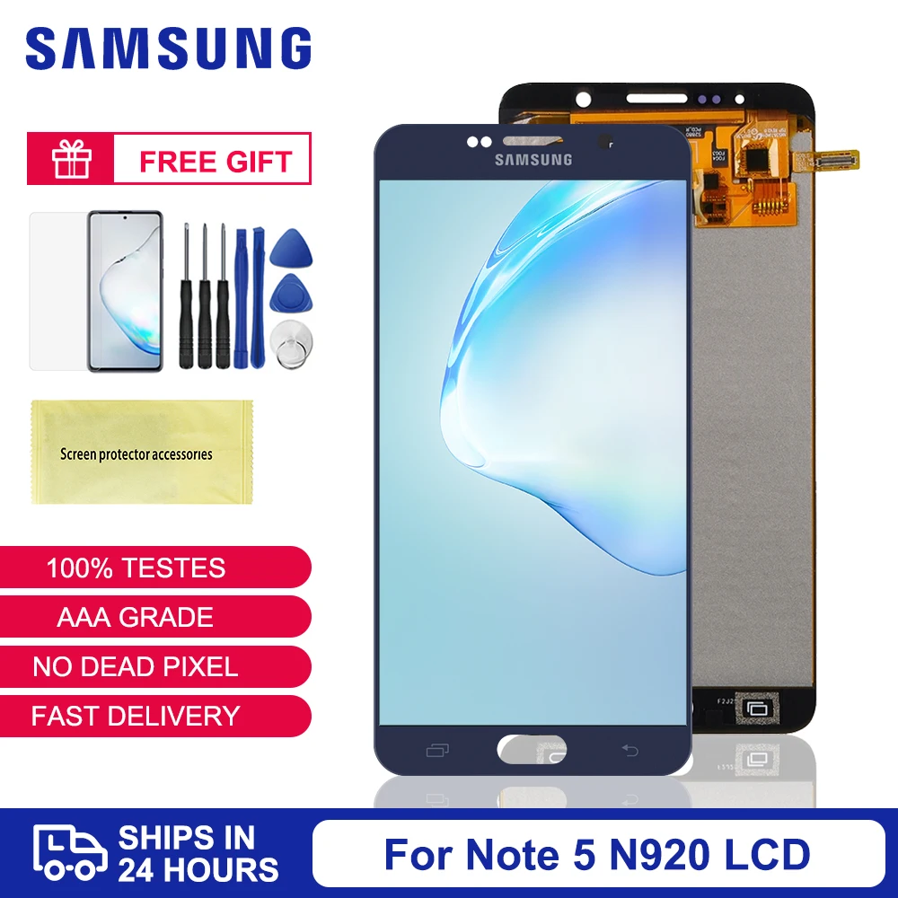 ЖК дисплей TFT для Samsung Galaxy Note 5 сменный сенсорный экран с дигитайзером в сборе N920