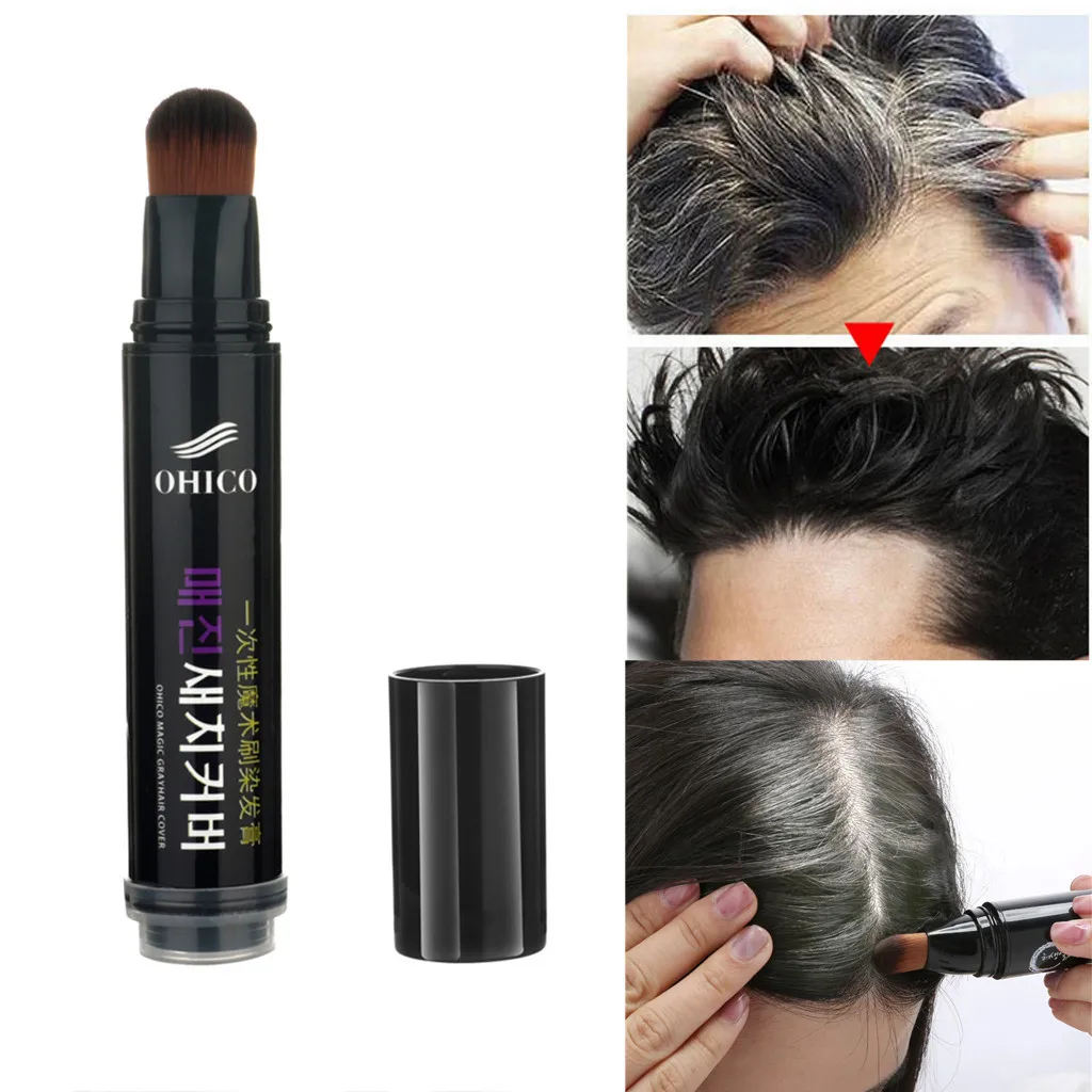 

One-Time Plant Hair Dye Stick Instant Gray Root Coverage Hair Color Modify Cream Stick Temporary Cover Up White Hair Dye