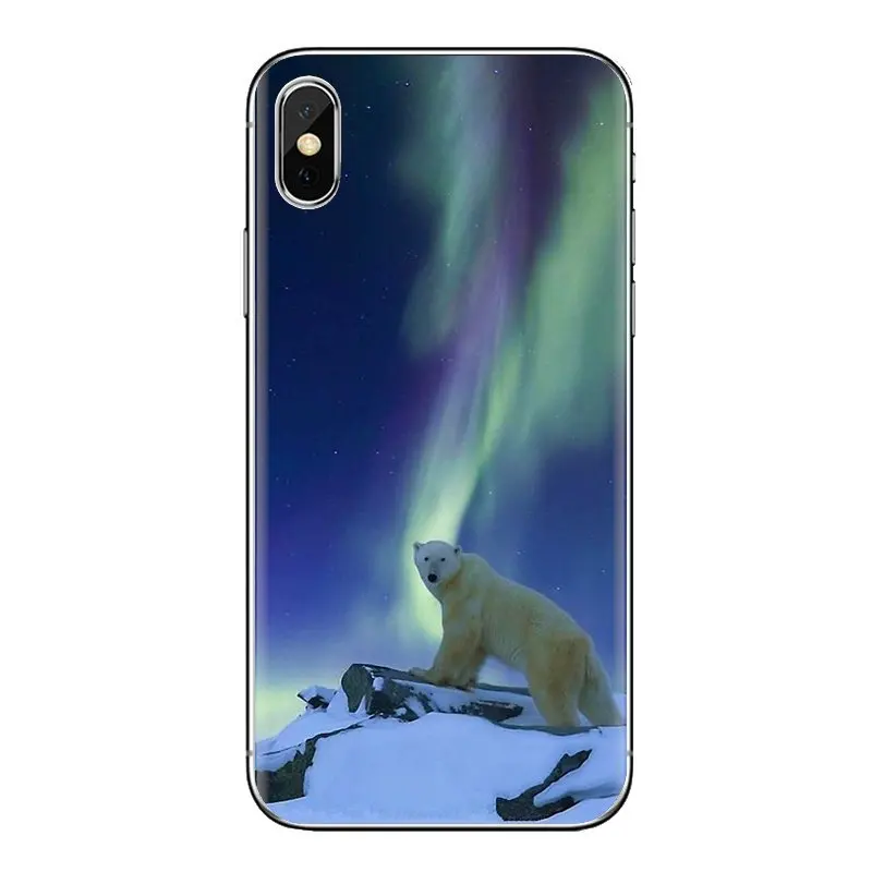 Soft Covers Polar Bear Wallpaper Northern Lights For Sony Xperia Z Z1 Z2 Z3 Z5 compact M2 M4 M5 C4 E3 T3 XA Huawei Mate 7 8 Y3II |