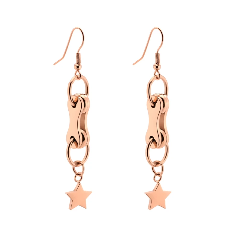 Rose Gold Новинка! SDA оригинальные женские серьги-капли в виде шайбы из нержавеющей стали 316L, байкерские ювелирные изделия, висячие серьги в форме звезды, крутые цветные стильные серьги - Окраска металла: Rose Gold