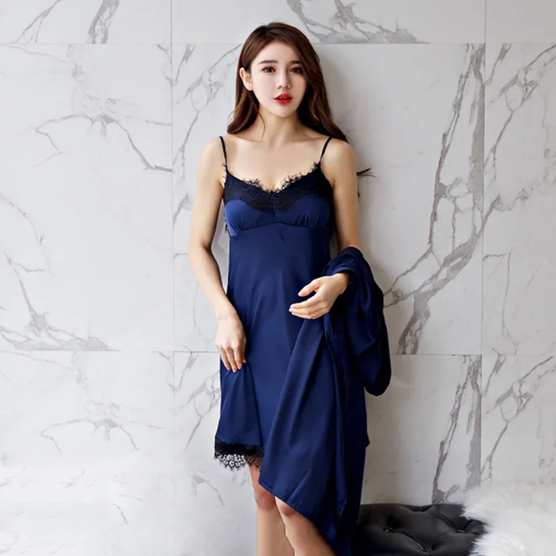 Кружевное Розовое Ночное платье шелковая ночная рубашка на бретельках груди