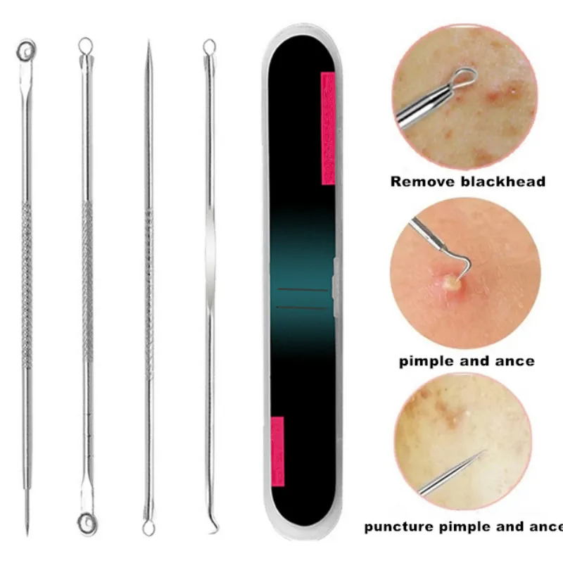 Инструмент для удаления черных точек на лице 4 шт./компл.|Устройство ухода за