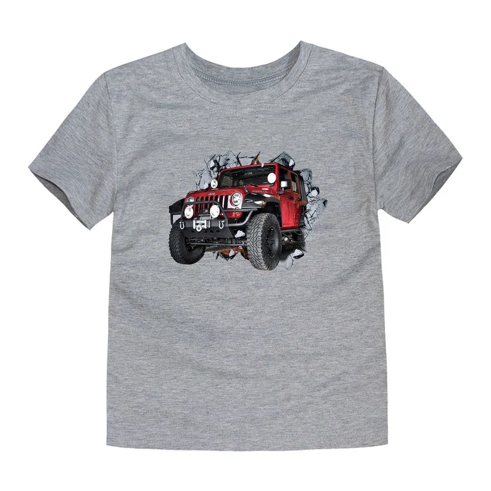 

Детские футболки, детская футболка с мультяшным графическим принтом автомобилей для мальчиков, летняя повседневная одежда с коротким рука...