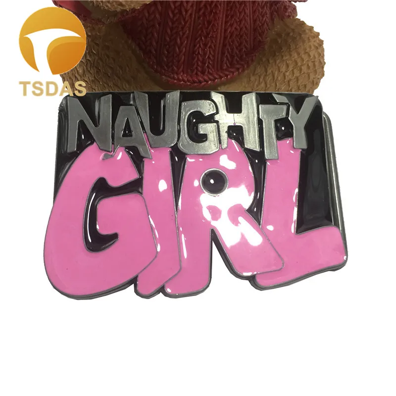 Озорная девушка мода ремень пряжка с розовым и черным цветом 85*60 мм Женский