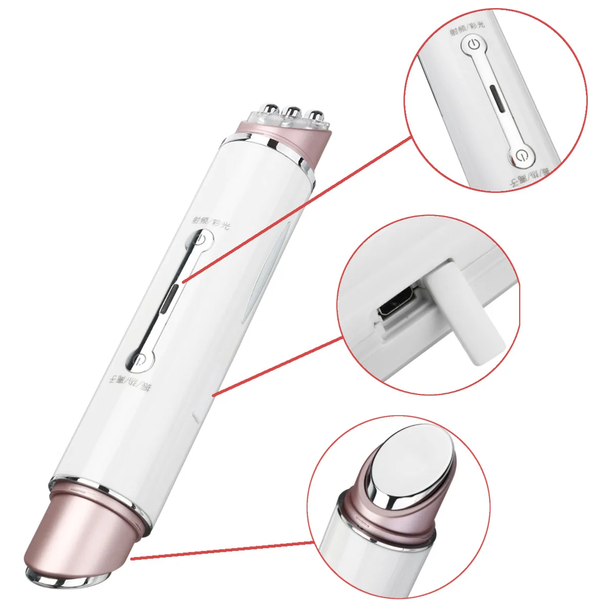 

Double Head RF & EMS Radio Frequency Mesotherapy Electroporation Face Wrinkle Remove Pen Frequency Photon Face Skin Rejuvenation