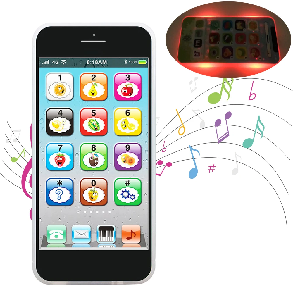 

Children Learning Mobile Phone Toy Music LED Light Touch Screen English Learning Early Education Machine Educational Toy Gift