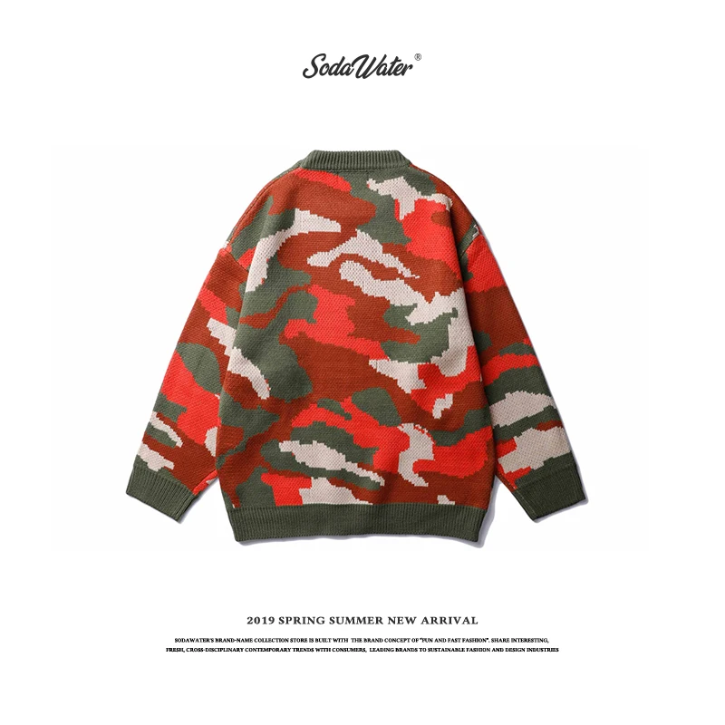 SODAWATER 2019 новый осенний модный Мужской Повседневный свитер камуфляжного цвета