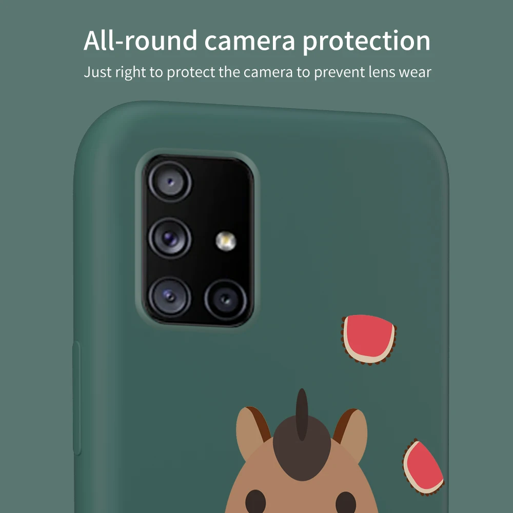 

UltraThin Cartoon Liquid Silicone Case Cover For Samsung Galaxy Note 20 Pro A51 A71 A50 A70 S20 UItra S10 S9 S8 Plus S10E Coque