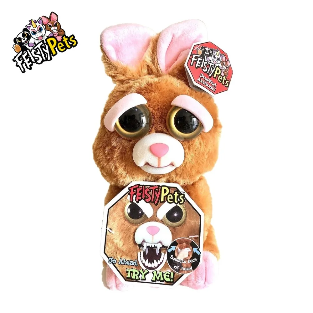 Игрушки для домашних животных Feisty плюшевая кукла angry розовый кролик
