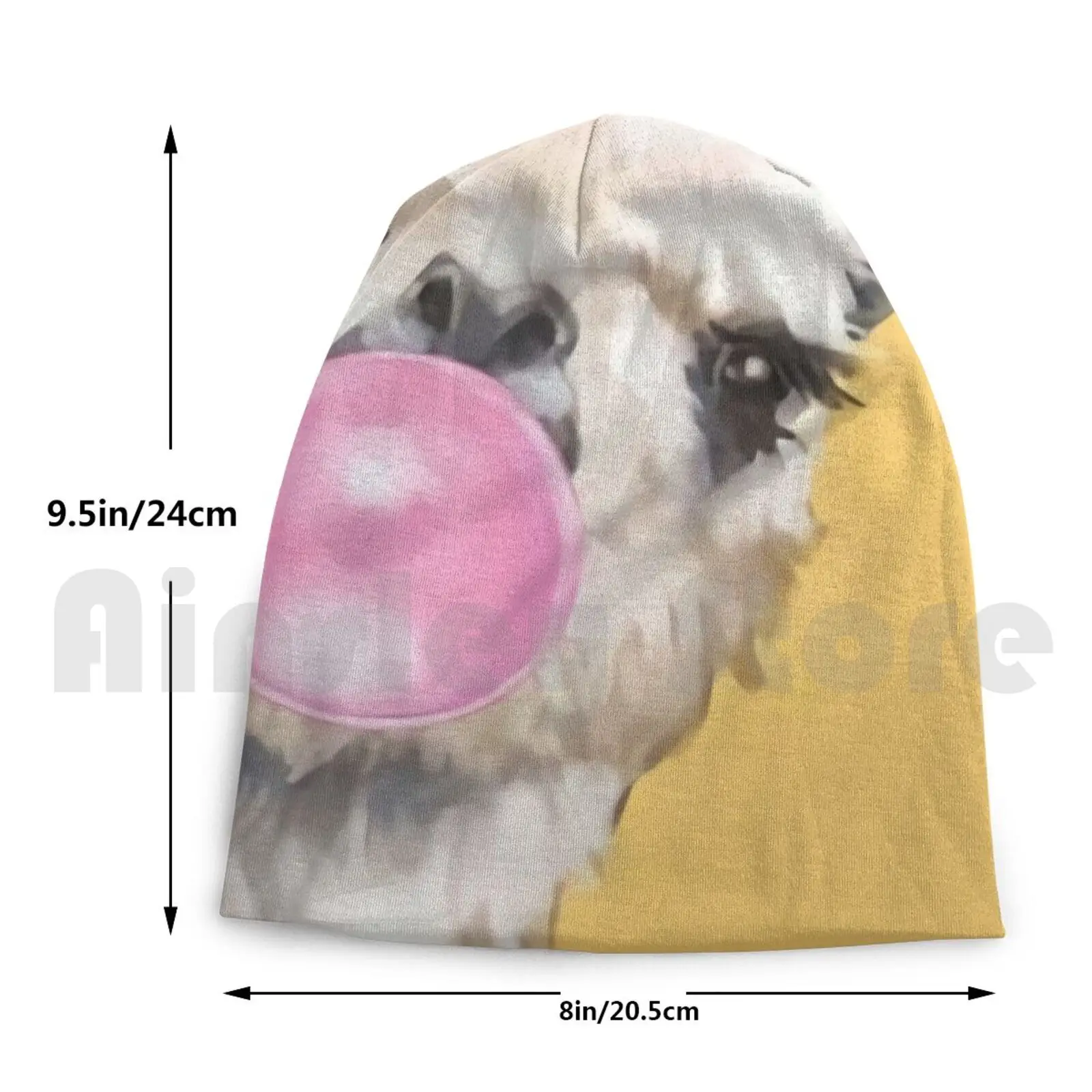 

Untitled Bubble Gum Beanies Pullover Cap Comfortable Painting Digital Acrylic Watercolor Pop Art Design Lama Llama