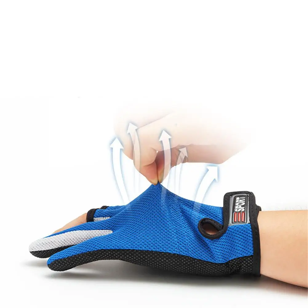 

1 Pair Fishing Gloves Men Women Outdoor Fishing Anti-Slip 3 Cut Finger Sports Fish Equipment Angling Gloves
