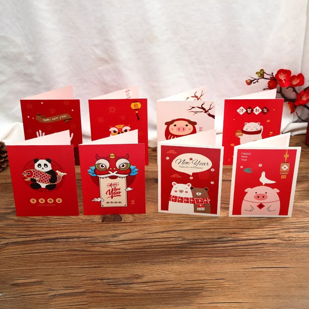 Поздравительная открытка на новый год 10 шт./компл.|Открытки и приглашения| |