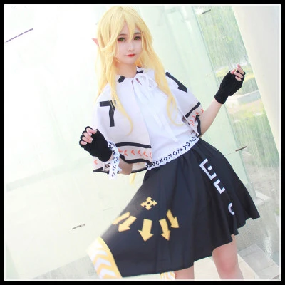 

Высокое качество Аниме мир аоту King смену пола женские Косплэй костюм рубашка + палантин + юбка + перчатки + браслет + эльф уши