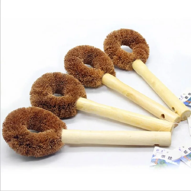 

Из натурального волокна кокосовых пальм щетка для кастрюли, кухонная деревянная щетка без масло для деревянных ручек, кастрюля, артефакт, д...