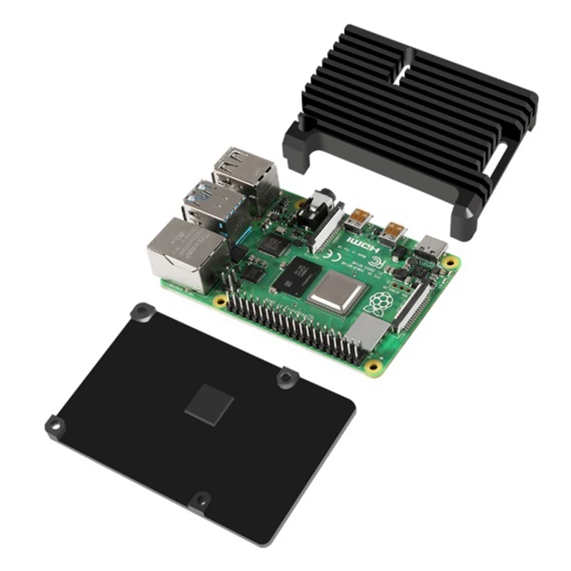 Алюминиевый Чехол для Raspberry Pi 4 Model B Защитный корпус из алюминиевого сплава с