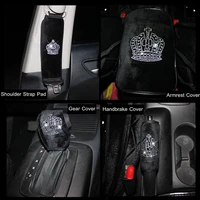 1pc car interior headrest armrest seat cover cusion mat for auto supplies with special crown design shot floss material