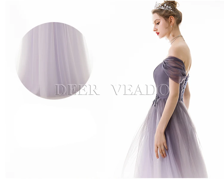 DEERVEADO Robe De Soiree линия открытая спина бисерное вечернее платье длинное официальное вечернее платье Тюль элегантное вечернее платье YS456
