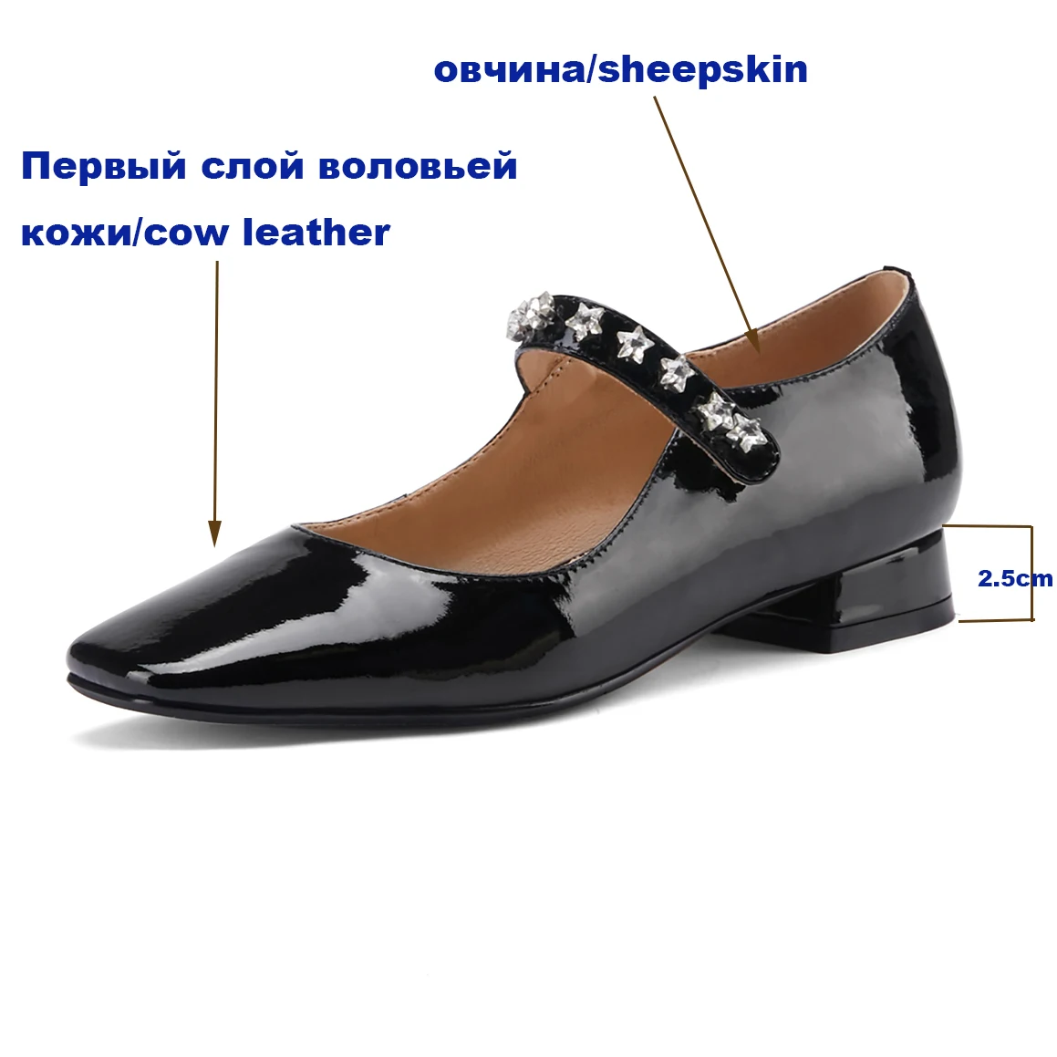 

Kickway Crystal Buckle Strap Shoes For Women 2021 Spring Summer Genuine Leather Thick Heels Pumps Working Mary Janes Shoes Woman