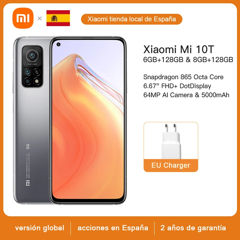 Продвижение товара 21MARCA14 ( € 14) Глобальная версия Xiaomi Mi 10T 5G Смартфон Snapdragon 865 Octa Core
