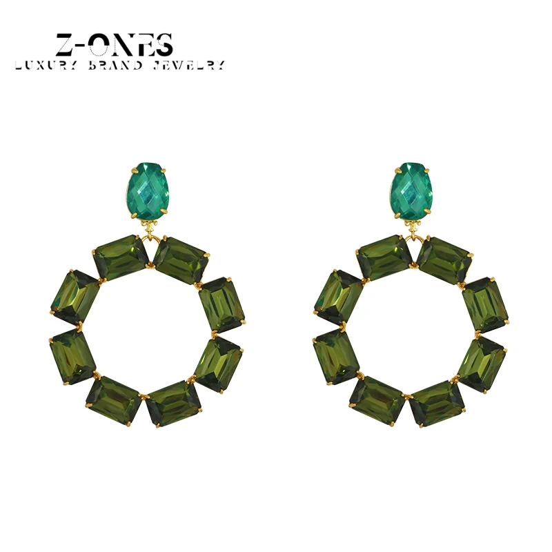 

Fashion square diamond jewelry women's earrings luxury brand birthday gifts