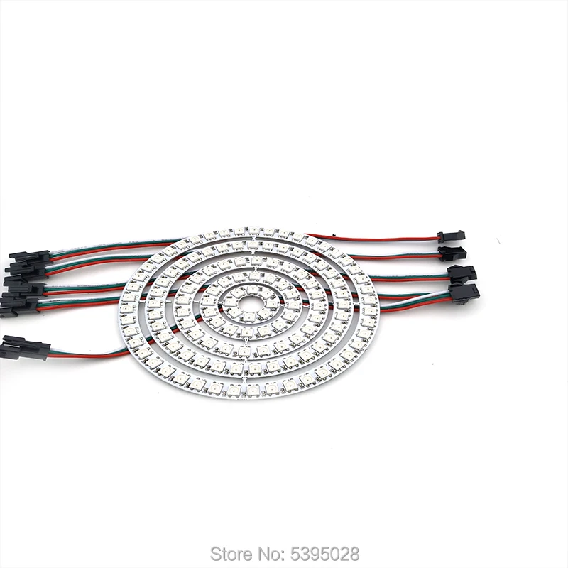 WS2812B СВЕТОДИОДНЫЙ Кольцо микросхема 8 16 24 Большие размеры 35 45 светодиодный s 5050 RGB кольцевая лампа для