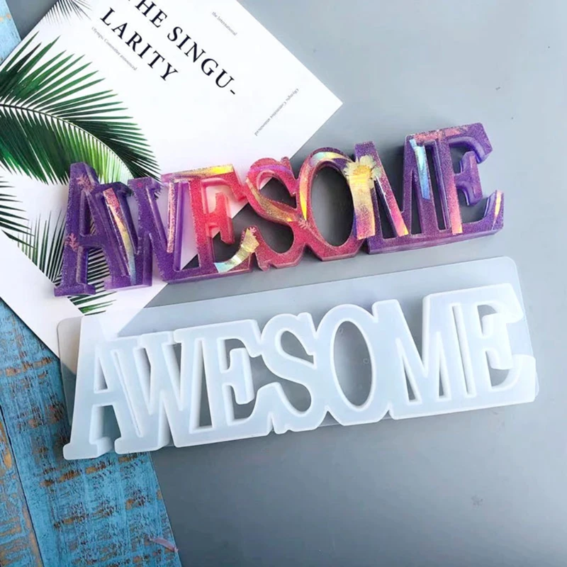

Awesome Letter Silicone Mold Epoxy Resin Jewelry Mold Resin Casting Pendant Mold Suitable for Diy Resin Crafts
