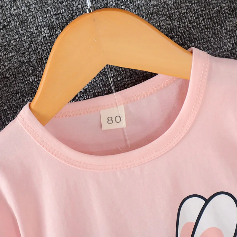 Летние комплекты одежды для маленьких девочек хлопковая Повседневная Базовая