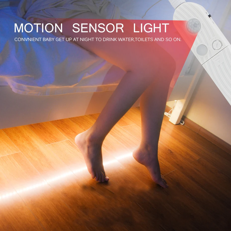 

5V PIR Motion Sensor USB LED Strip Light Waterproof LED Under Cabinet Light 2835SMD 1M/2M/3M Motion Sensor Closet Wall Lamp