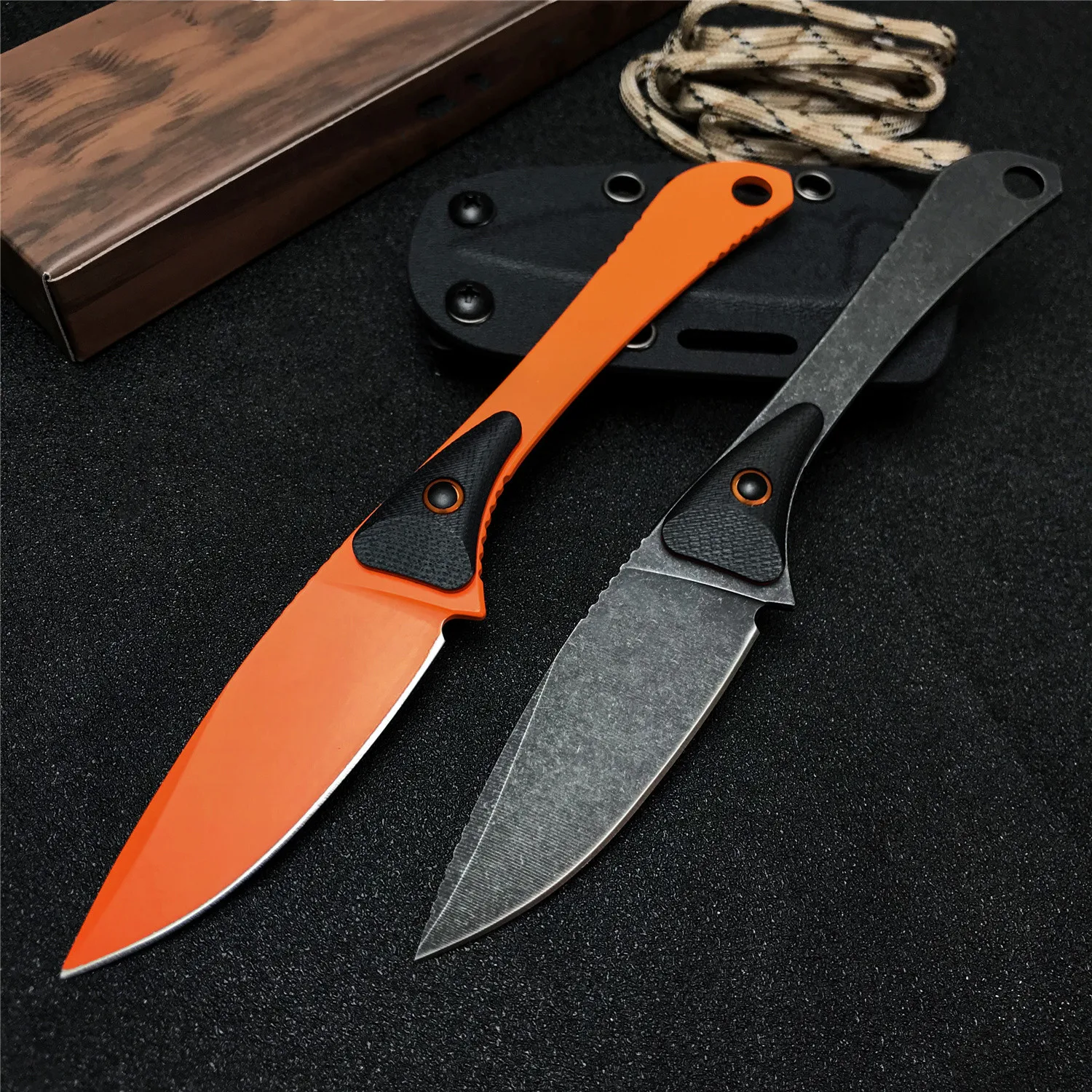 

15200 Knife 440C Blade Tactical Knife Neck Hunting Knives Camping Rescue Survival Tools EDC Tool With K Sheath,Dropshipping