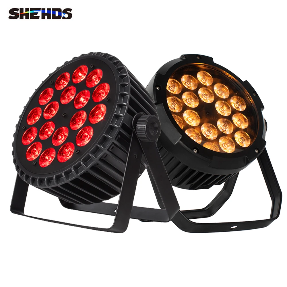 SHEHDS LED Aluminum Waterpoor18x18 And 18x12 Par Lighting RGBWA+UV DMX 6/10 Channles For DJ Disco Stage Light