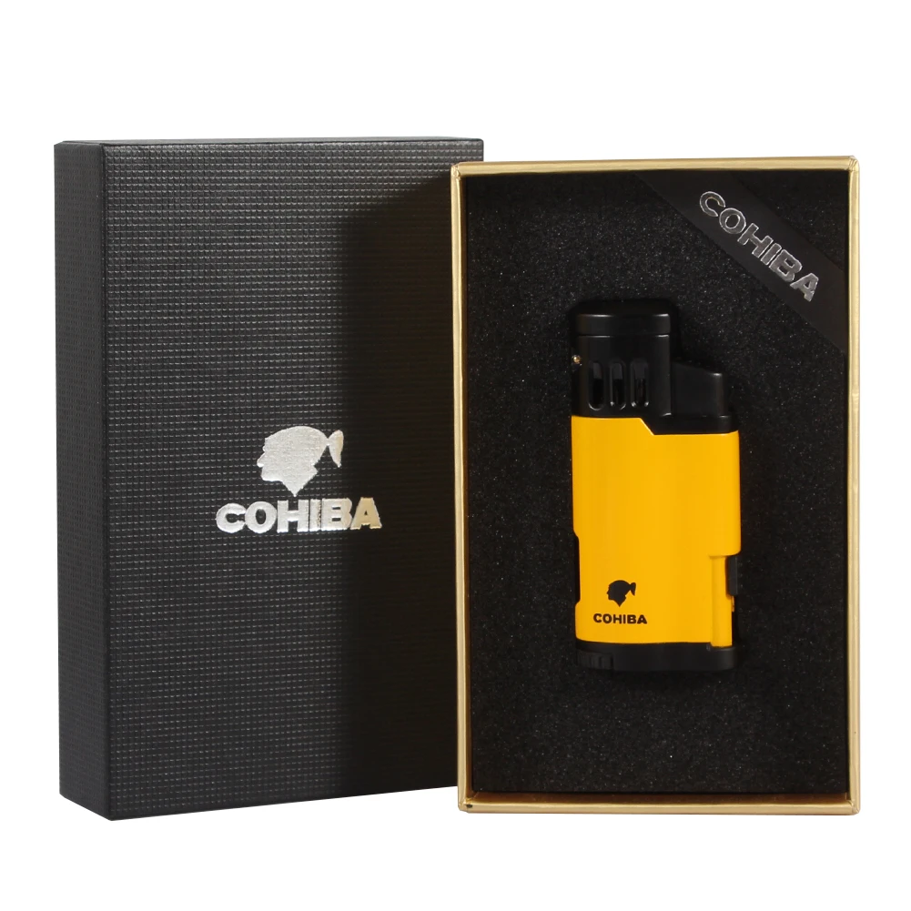 Металлическая зажигалка для сигар Cohiba 4 факфонарь Бутановая Зажигалка сигарет