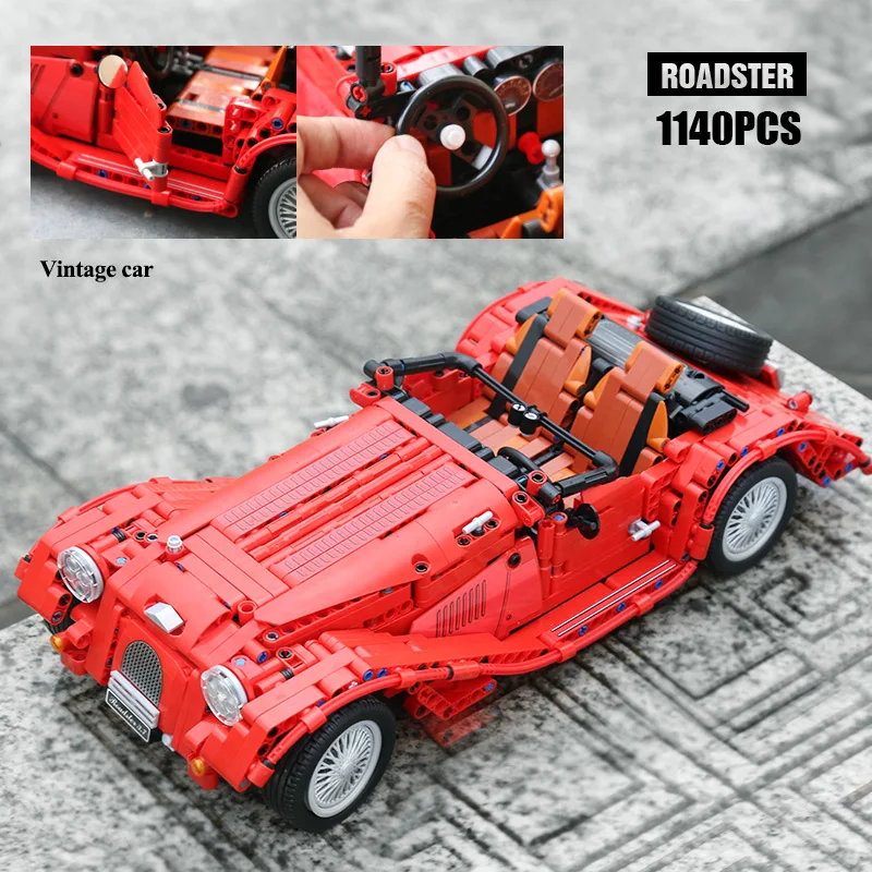 7062 1141 шт. MOC Technic Jalopy красный автомобиль трансформер строительные блоки DIY