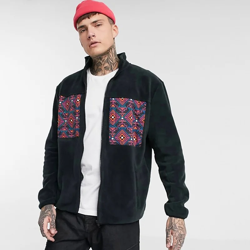 

Men's Fashion Jas 2020 Winter Fleece Flowers Tops Hip Streetwear Men's clothing jacket men