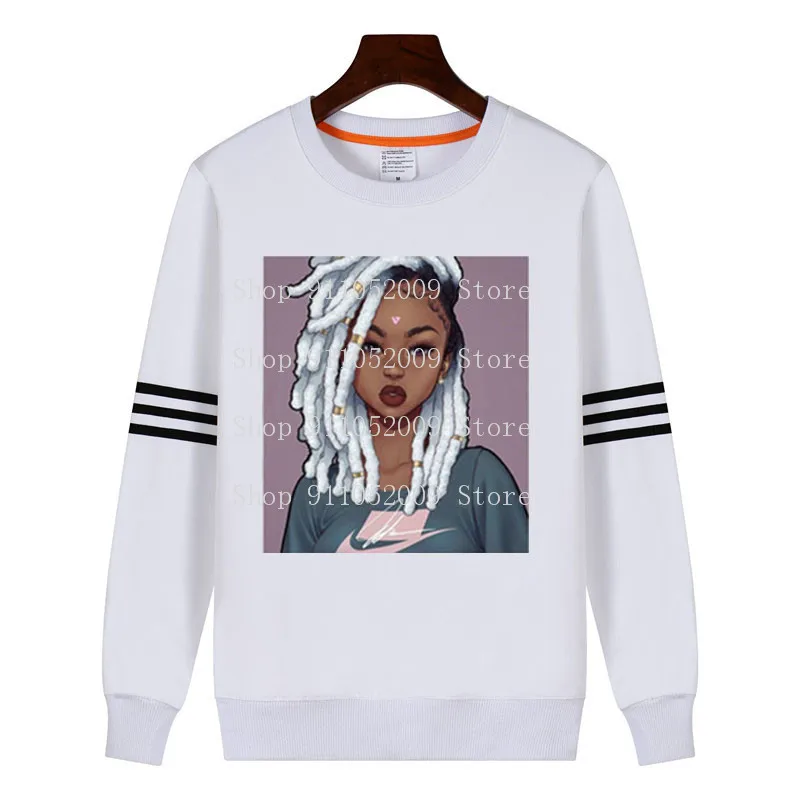 

Одежда с принтом, африканские вьющиеся волосы для девушек в стиле Харадзюку, женская футболка с круглым вырезом