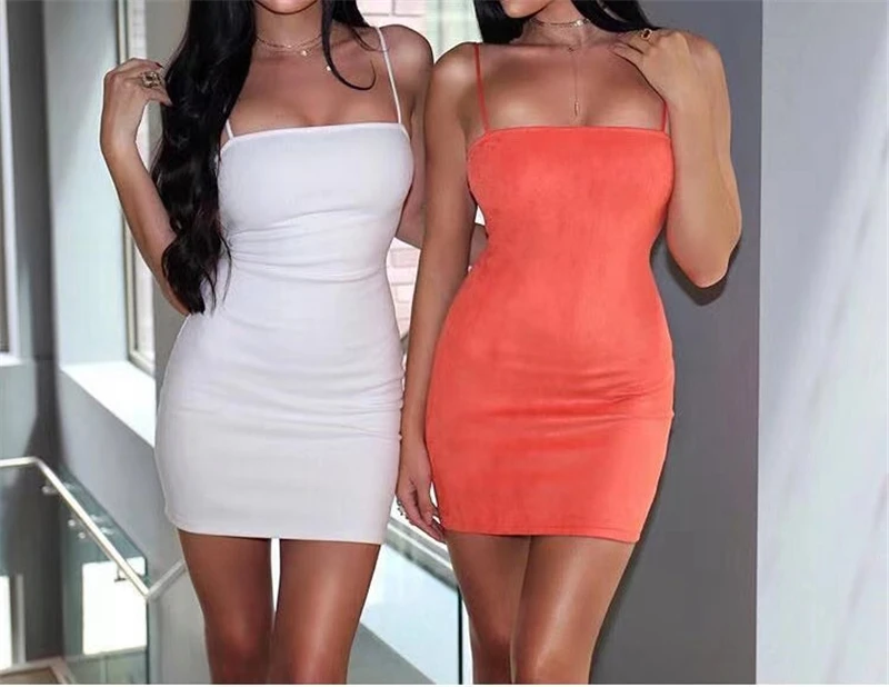 

Women Newlife Draw String Mini Spaghetti Strap Orange Celebrity Sexy Women Dress Evening Party Dress