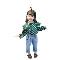 spring autumn children fashion clothes baby polka dot girls t shirt pants 2pcssets kids infant costume toddler casual tracksuit