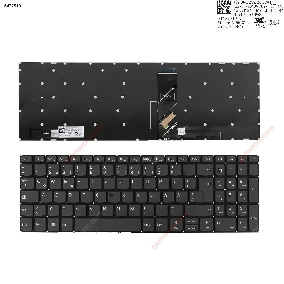 Новая немецкая клавиатура QWERTZ для Lenovo Ideapad 320 15isk 15ikb 15iap 15ast 15abr/320 15abr сенсорный