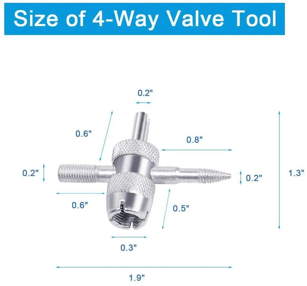 

10pcs 4-Way Tire Valve Stem Core Tool Auto Repair Valve Stem Puller Tire Repair Tool Tire Repair Schrader Valve Tool