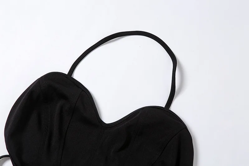 

Y2K Heart Shape Cami Vest Summer Hollow Out Backless Halter Crop Top Sleeveless Slim Gothic Black Vest Harajuku Streetwear