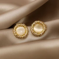 fashion gem simple round earrings for women rhinestone party earring gift